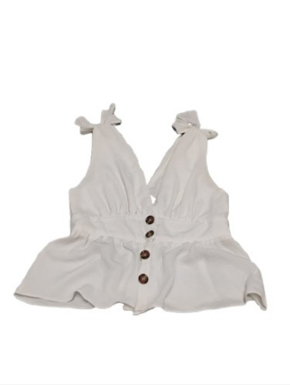 ASOS Women's Tie Strap Buttoned V Neck Top Sz 8 US